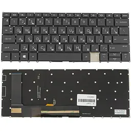 Клавіатура для ноутбука HP (EliteBook X360: 1030 G8) rus, black, без кадру, підсвічування клавіш