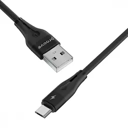 Кабель Proove Soft Silicone USB to Micro USB 2.4A (1m) black (CCSO20001301) - мініатюра 3
