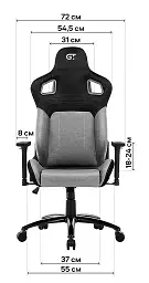 Геймерське крісло GT Racer чорне (X-2420 Black) - мініатюра 14