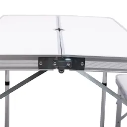 Стіл складаний і дві лавки Lugi JY-9060W для кемпінгу 90х60х39.5/70 см білий - мініатюра 5