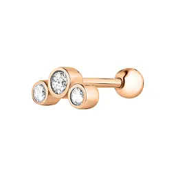Сережка для хеліксу з червоного золота Тріо (з40069)