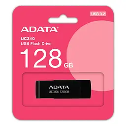 Флеш-накопичувач ADATA USB 3.2 UC310 128Gb чорний - мініатюра 2