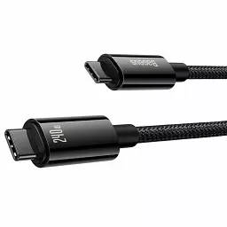 Кабель Baseus Tungsten Gold Fast Charging Cable Type-C to Type-C 240W 2m CAWJ040101 Black - мініатюра 3