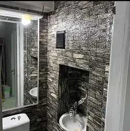 Самоклейка декоративна 3D панель 3D Loft сірий піщаник 700x770x3мм (59-3) - мініатюра 7