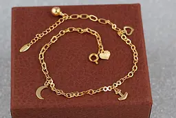 Браслет Xuping Jewelry на ногу 23 см 1 мм домішка ланцюга 3 см золотистий