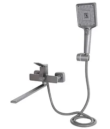 Змішувач для ванни Qtap Presto з душовим гарнітуром Graphite QTPRE2601GRP45583 - мініатюра 3