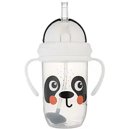 Кружка непроливайка Canpol babies BabiesBoo з трубочкою та обтяжувачем 270 мл панда (56/617_whi)