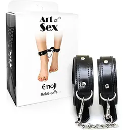 Поножі з екошкіри Art of Sex - Legcuffs Emoji - мініатюра 3