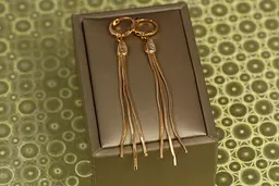 Серьги метелки Xuping Jewelry основание на колечке 7.5 см золотистые - миниатюра 2