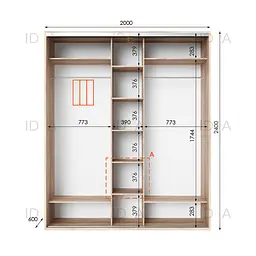 Шафа-купе Idea серія 2 200 x 60 x 240 см Дуб сонома - мініатюра 2
