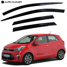 Дефлектори вікон вітровики для KIa Rio 2004-2009 Хечбек 4 шт (Auto Clover)