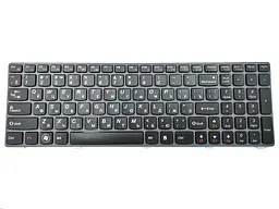 Клавіатура для LENOVO IdeaPad Z580, G580, G585, Z580A, Z585 (RU Black, сіра рамка) - мініатюра 3