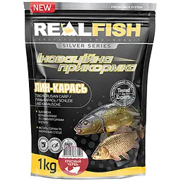 Прикормка Real Fish Silver Series Лин-карась Червоний черв’як 1 кг