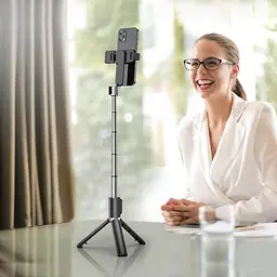 Селфі-монопод Hoco K16 aluminum alloy fill light live broadcast holder тринога штатив - мініатюра 5