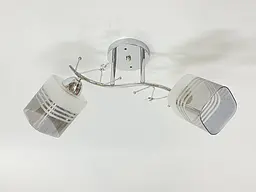 Стельова люстра на 2 плафони 91186B/2 хром