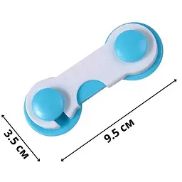 Замок на меблі захист від дітей, блокіратор для ящиків 9.5 см White Blue (17696) - мініатюра 2