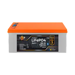 Акумулятор LP LiFePO4 25,6V - 280 Ah (7168Wh) (BMS 200A/200А) пластик Smart BT