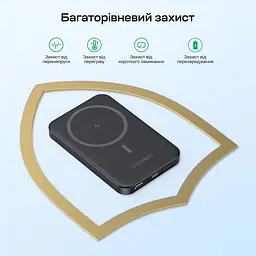 Повербанк 5000mAh Choetech B709 Black PD3.0 бездротова магнітна зарядка (43-00148) - мініатюра 7