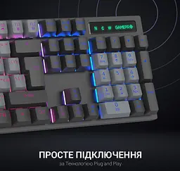 Клавіатура ігрова механічна GamePro GPMK-105 Black USB Red Switch - мініатюра 9