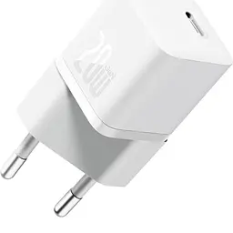 Мережевий зарядний пристрій Baseus GaN5 Mini 20W + Cable USB-C - USB-C White [P10110900213-01] [122544] - мініатюра 2