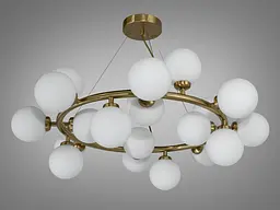Підвісна люстра Loft Бульбашки для вітальні Diasha LQ7063/20BR золото 75 см на 20 ламп G9 - мініатюра 4