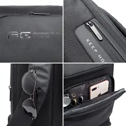 Рюкзак міський Bange BG-7078 30л ранець з відсіком для ноутбука до 15.6'' USB-роз'єм Gray (19377) - мініатюра 11