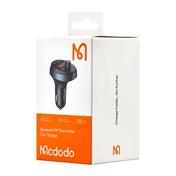 Адаптер - зарядне на 2 порти + FM-трансмітер McDodo Bluetooth FM Car Charger CC-6880 - мініатюра 4