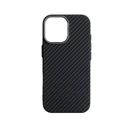 Карбоновый чехол для Apple iPhone 17, LikeCarbon2 MagCase, черный, тонкий защитный чехол-панель из поликарбоната с магнитами N52, MagSafe, противоударный, совместим с беспроводной зарядкой, приподнятые края для защиты камеры, ArmorStandart (ARM86257)