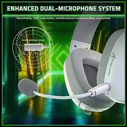 Ігрова гарнітура Attack Shark L80PRO Wireless, 2.4GHz/Bluetooth/3.5mm White - мініатюра 10
