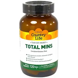 Мультимінеральний комплекс Country Life Target-Mins Total Mins 120 таблеток 