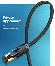 Патч-корд Vention CAT 8 SFTP Ethernet, 0.5 m, Black (IKABD) - мініатюра 7