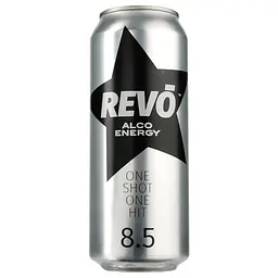 Упаковка енергетичного напою Revo Alco Energy 8.5% 12 л (0.5 л х 24 шт.) з/б - мініатюра 2