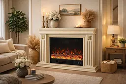 Електричний камін Bluetooth звук потріскування дров Valencia Ivory 1500Вт (10080116)