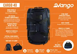 Сумка дорожня Vango Cargo 40 Moonlit Ocean (RUUCARGO0000004) - мініатюра 8