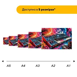 Дерев'яний фігурний пазл puzzlean Цифрове Фортепіано, А3, Картонна коробка 200 елементів - мініатюра 2