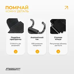 Гаки для турніка та тяги EasyFit PowerHooks (пара) - мініатюра 4