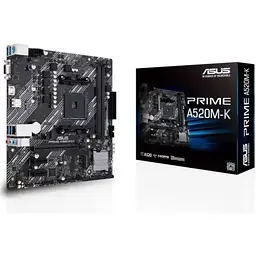 Материнська плата AM4 (A520) Asus PRIME A520M-K, A520, 2xDDR4, Int.Video(CPU), 4xSATA3, 1xM.2, 1xPCI-E 16x 3.0, 2xPCI-E 1x 3.0, ALC887 6xUSB3.2/6xUSB2.0, VGA/HDMI, MicroATX