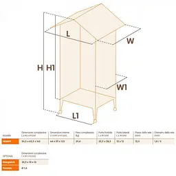 Клітка для птахів Ferplast HEMMY 84.5 x 65.5 x h 165 cm - мініатюра 3
