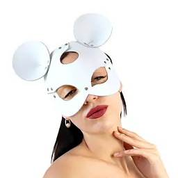Шкіряна маска мишки Art of Sex - Mouse Mask, колір Білий - мініатюра 1