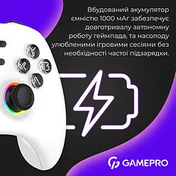 Геймпад GamePro бездротовий білий (GPX13W) - мініатюра 13