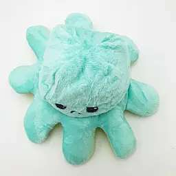 М'яка іграшка Восьминіг перевертень двосторонній веселий сумний Mood Octopus 20 см UKC зелено/бірюзовий - мініатюра 4