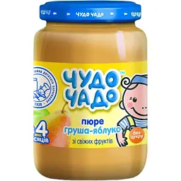 Пюре Чудо-Чадо Груша-яблуко без цукру 680 мл (4 шт. x 170 мл) - мініатюра 2
