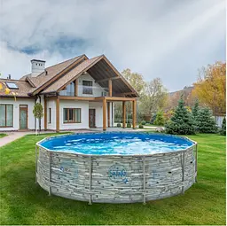 Басейн каркасний 4.88х1.22 м без фільтру, AZURO SWING Stone design 3EXB0602