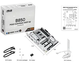 Материнська плата ASUS B850 MAX GAMING WIFI W White (B850 MAX GAMING WIFI W) (Socket AM5, AMD B850, ATX) - мініатюра 7