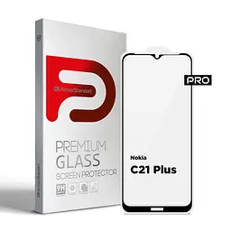 Захисне скло на Nokia C21 Plus з олеофобним покриттям, Pro, повне проклеювання, антистатичний і пиловідштовхуючий шар, 9H, самоклеючеся, 2.5D, на весь екран, антистатичний клей, ArmorStandart (ARM62198)
