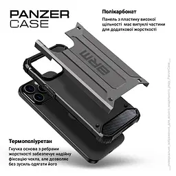 Чехол для Samsung Galaxy S24 Plus 5G (SM-S926), Panzer, серый, противоударный, бронированный, милитари, панель-накладка, защита всего корпуса, защита дисплея и камеры, термополиуретан (TPU) + поликарбонат (PC), ArmorStandart (ARM75614) - мініатюра 4