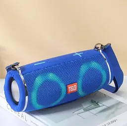 Портативна бездротова Bluetooth-колонка T&G TG642 з потужним звучанням LED-підсвіткою та ремінцем для перенесення Синій - мініатюра 2