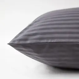 Комплект постільної білизни ТЕП Страйп Сатин Premium Graphite євро графітовий - мініатюра 3
