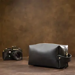 Чоловіча шкіряна косметичка GRANDE PELLE 18х10х8 см acs0018593 - мініатюра 7