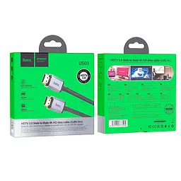 Кабель HOCO HDTV 2.0 Male to Male 4K HD data cable US03 (L=3M) - мініатюра 2